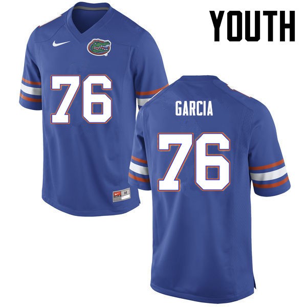 Florida Gators Youth #76 Max Garcia College Football Blue